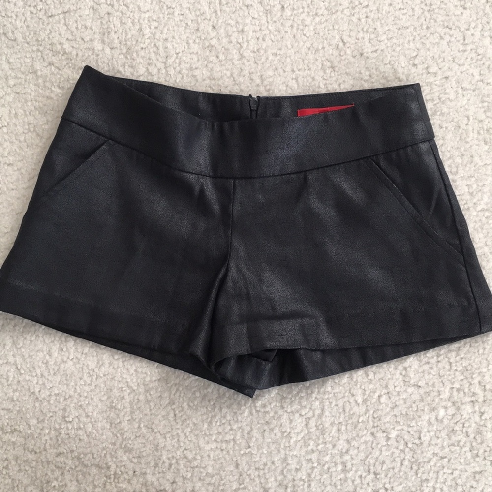 Faux leather shorts